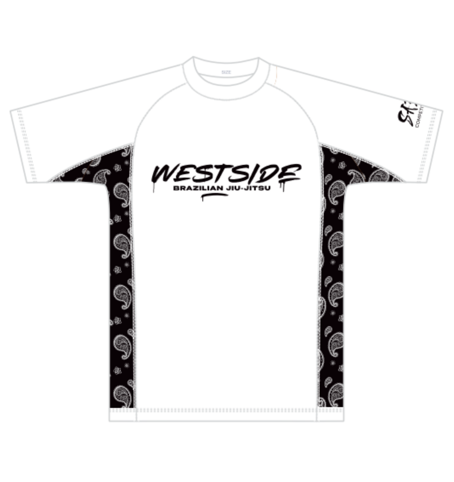 Westside Rash Guard - White with Black Strip