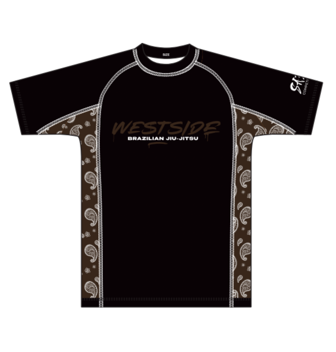 Westside Rash Guard - Brown Strip