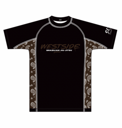 Westside Rash Guard - Brown Strip