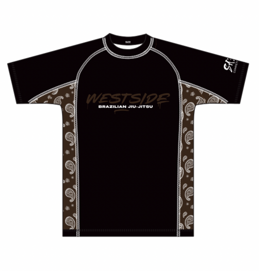 Westside Rash Guard - Brown Strip