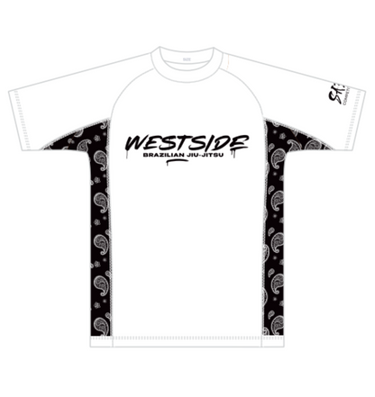 Westside Rash Guard - White with Black Strip