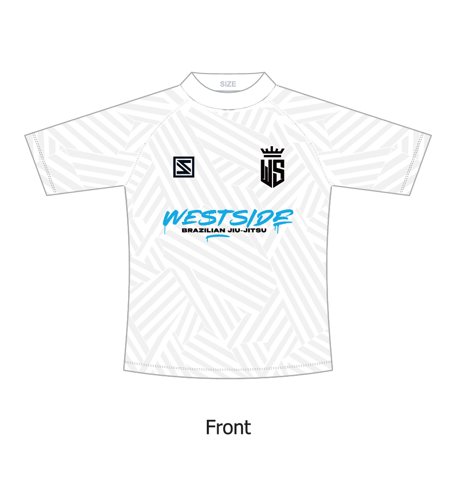 Westside Rash Guard - White Short Sleeve - Away Strip